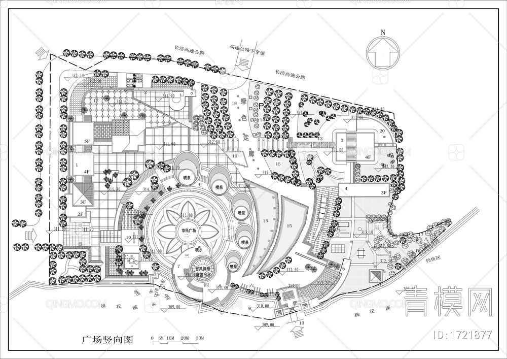 長壽文化艺术中心广场景观详图【ID:1721877】