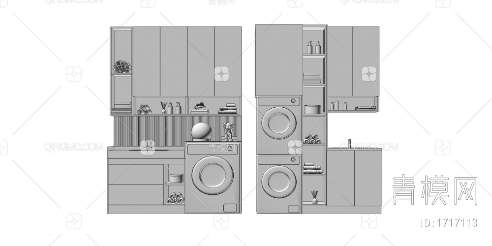 洗衣柜3D模型下载【ID:1717113】