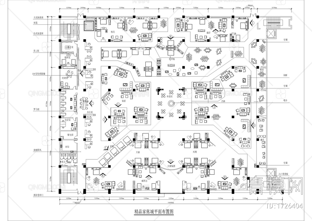 家具城平面装修图【ID:1726404】