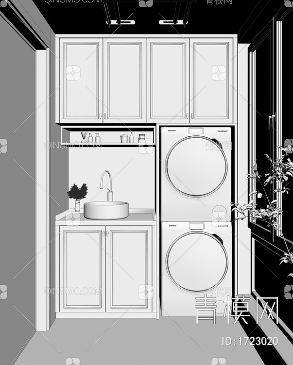 洗衣柜3D模型下载【ID:1723020】