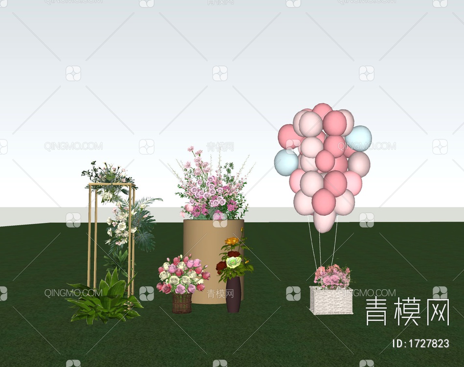 婚礼花艺SU模型下载【ID:1727823】