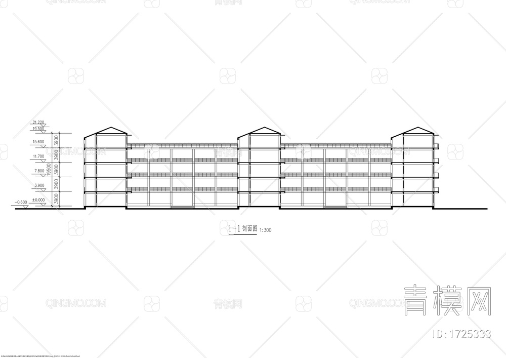 高中教学楼建筑设计图【ID:1725333】