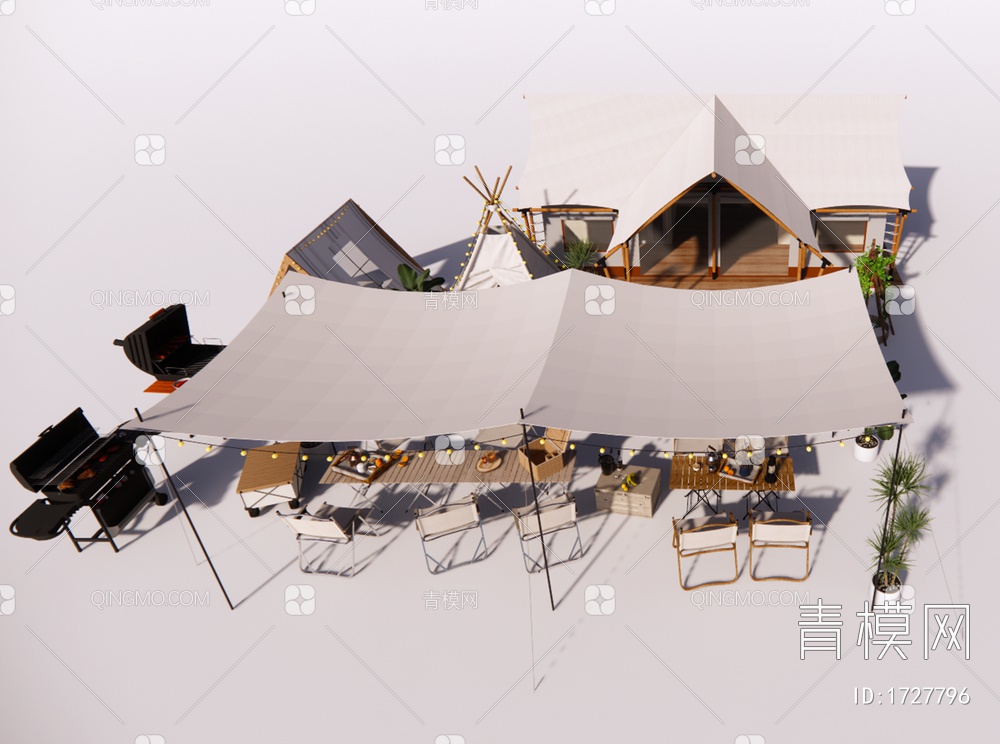 露营帐篷SU模型下载【ID:1727796】