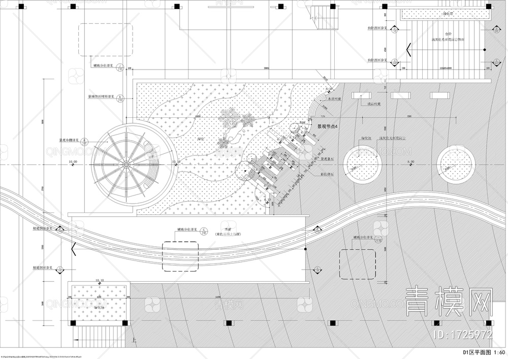 公园入口处商业街景观设计平面图【ID:1725972】