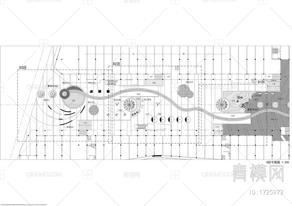 公园入口处商业街景观设计平面图【ID:1725972】
