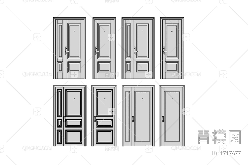 门 单开门3D模型下载【ID:1717677】