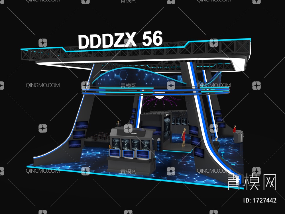 商业空间 科技商业展厅3D模型下载【ID:1727442】