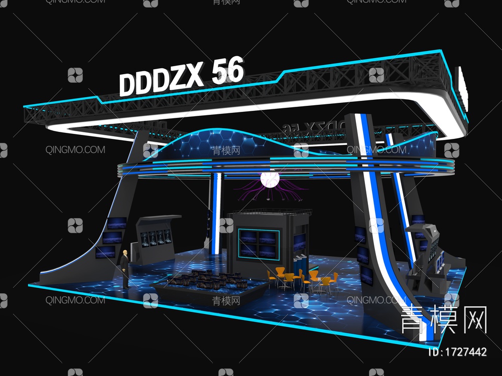 商业空间 科技商业展厅3D模型下载【ID:1727442】