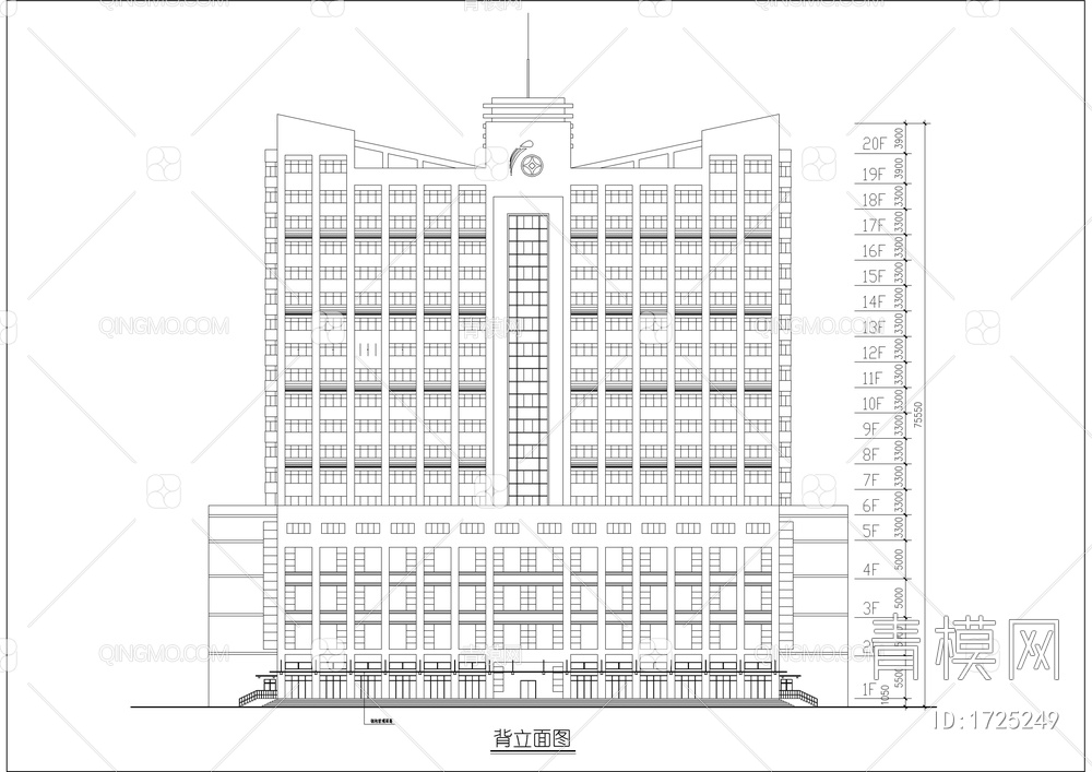 高层酒店建筑图【ID:1725249】