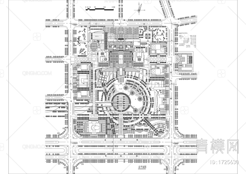 市行政中心规划总平面图【ID:1725630】