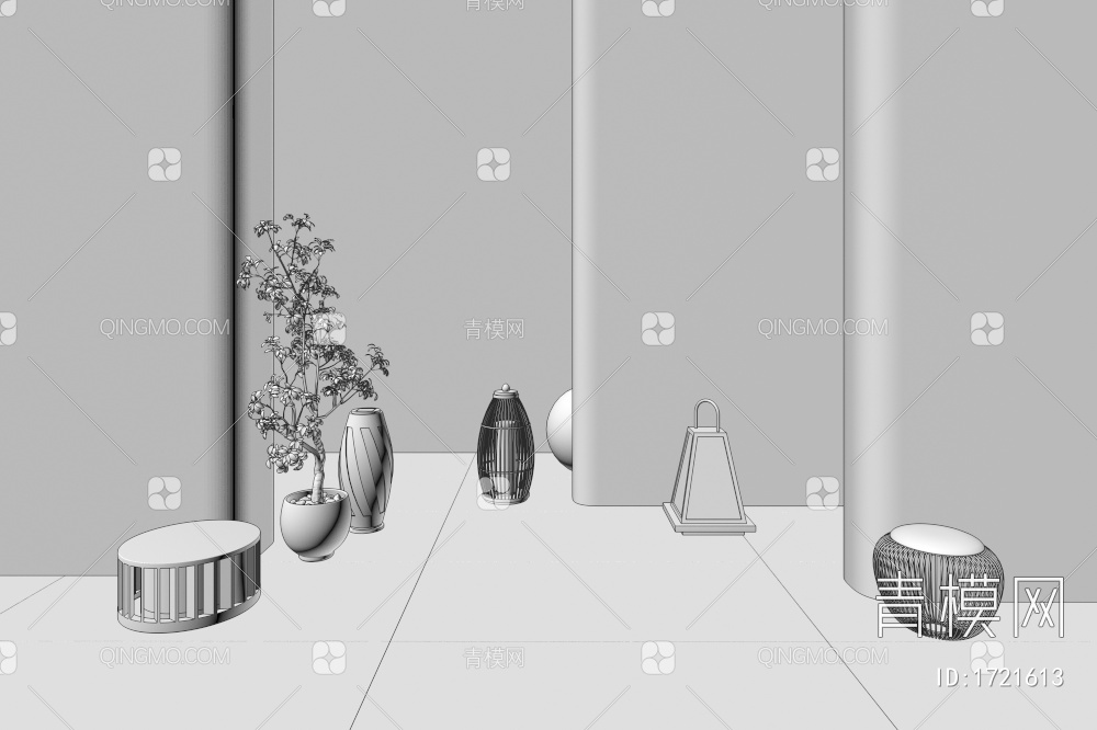 景观灯 户外灯 草坪灯 草地路灯 花园室外 庭院灯3D模型下载【ID:1721613】