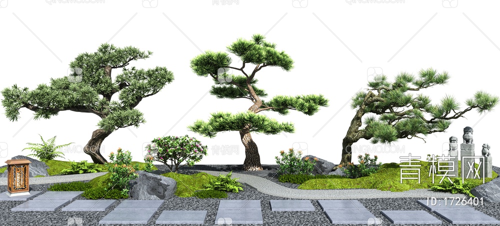 松树 景观树3D模型下载【ID:1726401】