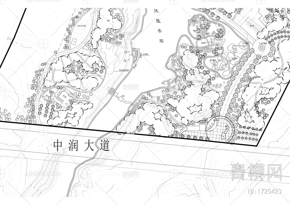 公园景观规划平面布置图【ID:1725423】