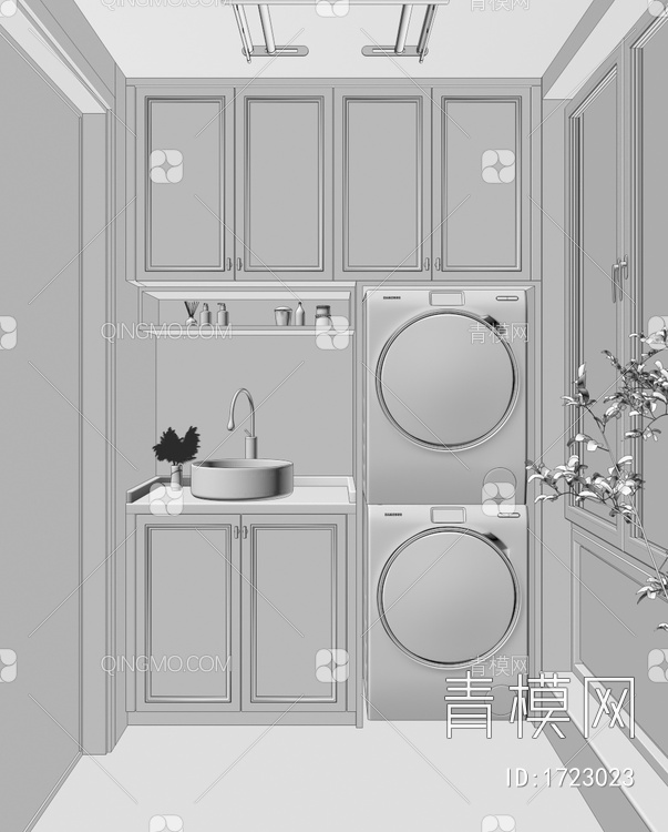 洗衣柜3D模型下载【ID:1723023】