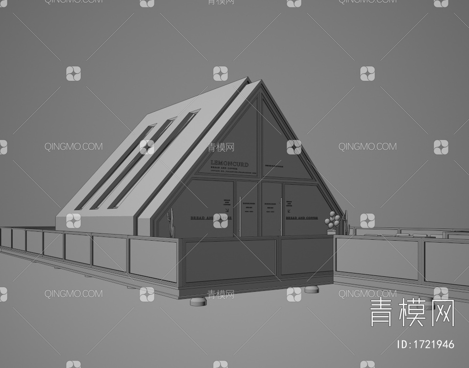 民宿 酒店 咖啡厅 奶茶店 活动板房3D模型下载【ID:1721946】