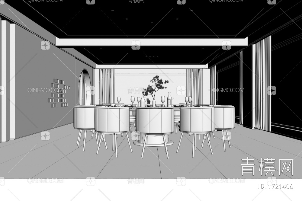 家居会客厅、餐厅3D模型下载【ID:1721406】