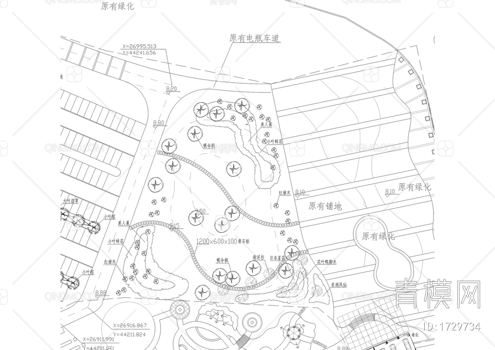 码头和临时停车场规划平面图【ID:1729734】