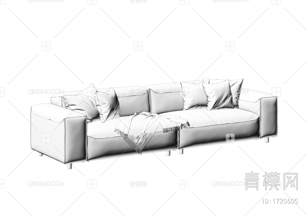 双人沙发3D模型下载【ID:1720605】