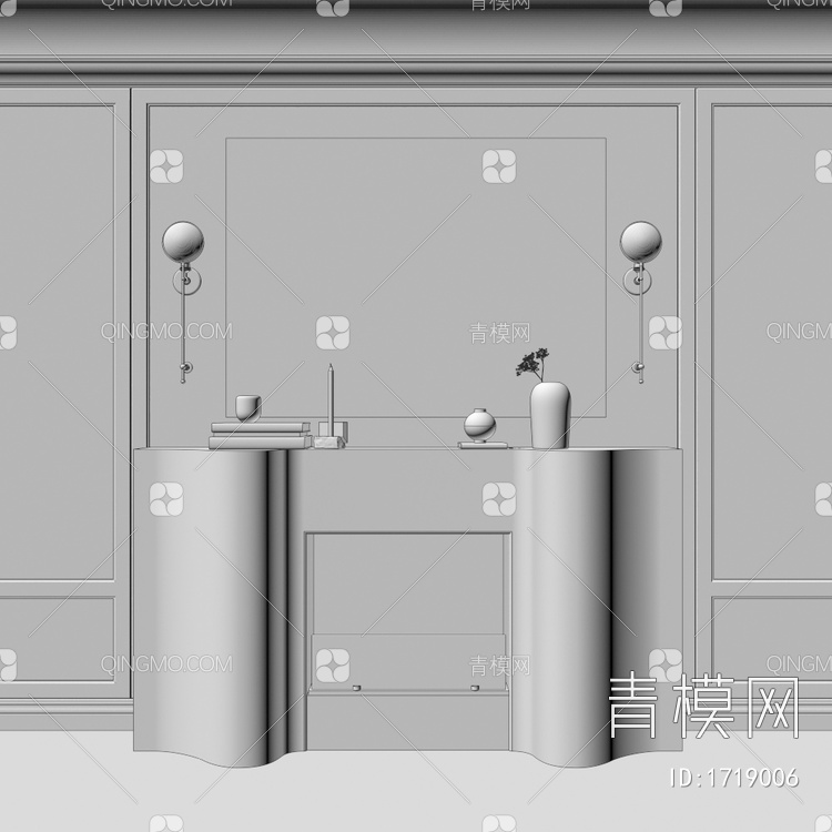 壁炉，奶油风，电子壁炉3D模型下载【ID:1719006】