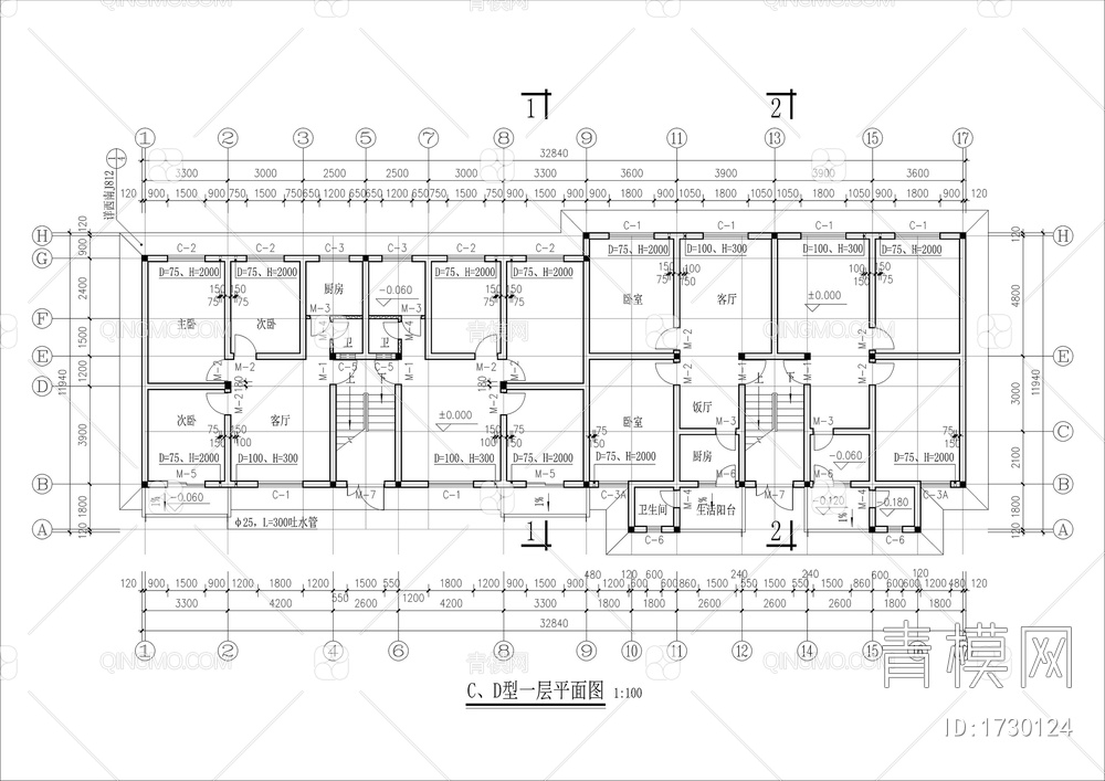 三款经典微派建筑施工详图【ID:1730124】