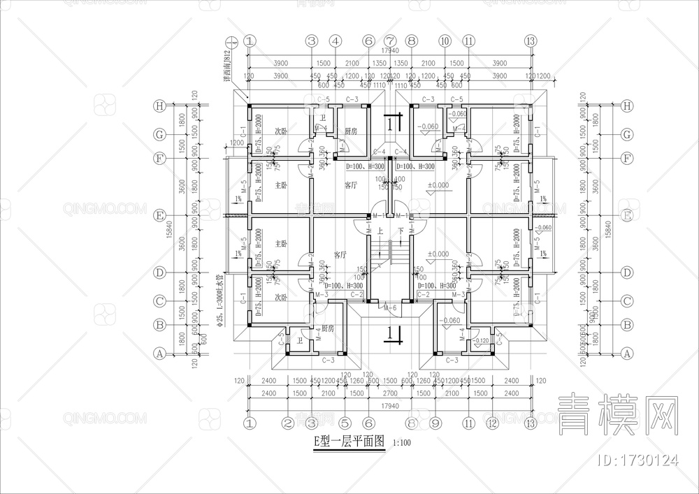 三款经典微派建筑施工详图【ID:1730124】