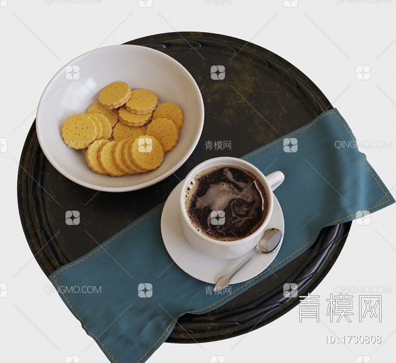咖啡和饼干3D模型下载【ID:1730808】