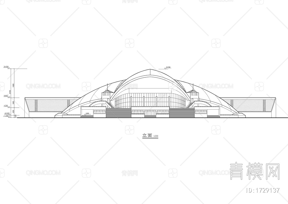 科技建筑立面效果CAD图【ID:1729137】