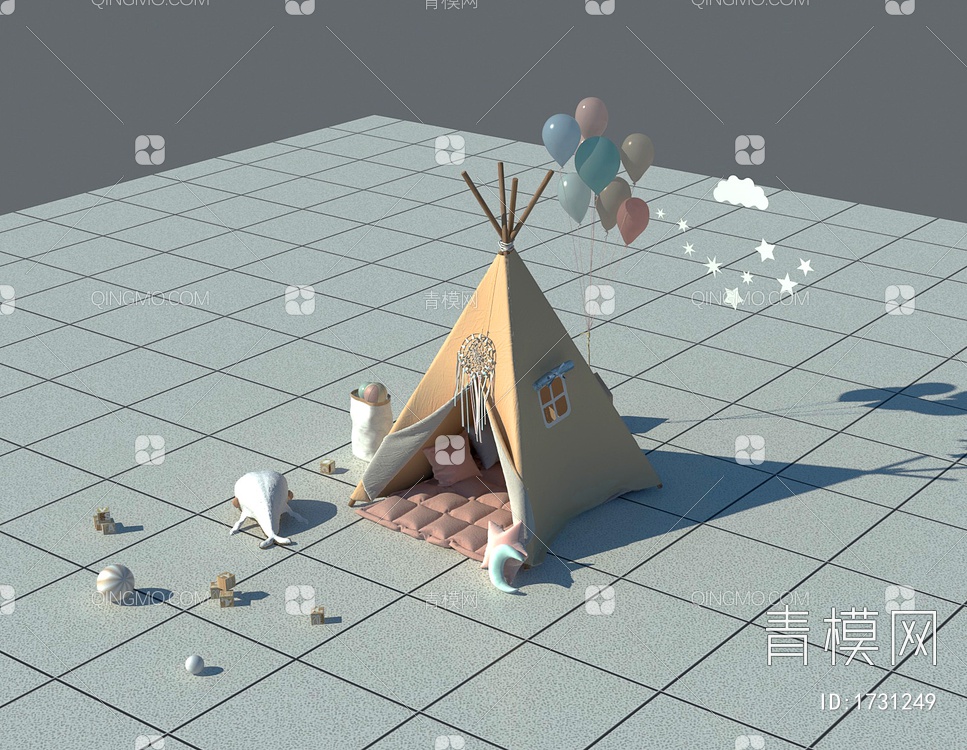 休闲小帐篷3D模型下载【ID:1731249】
