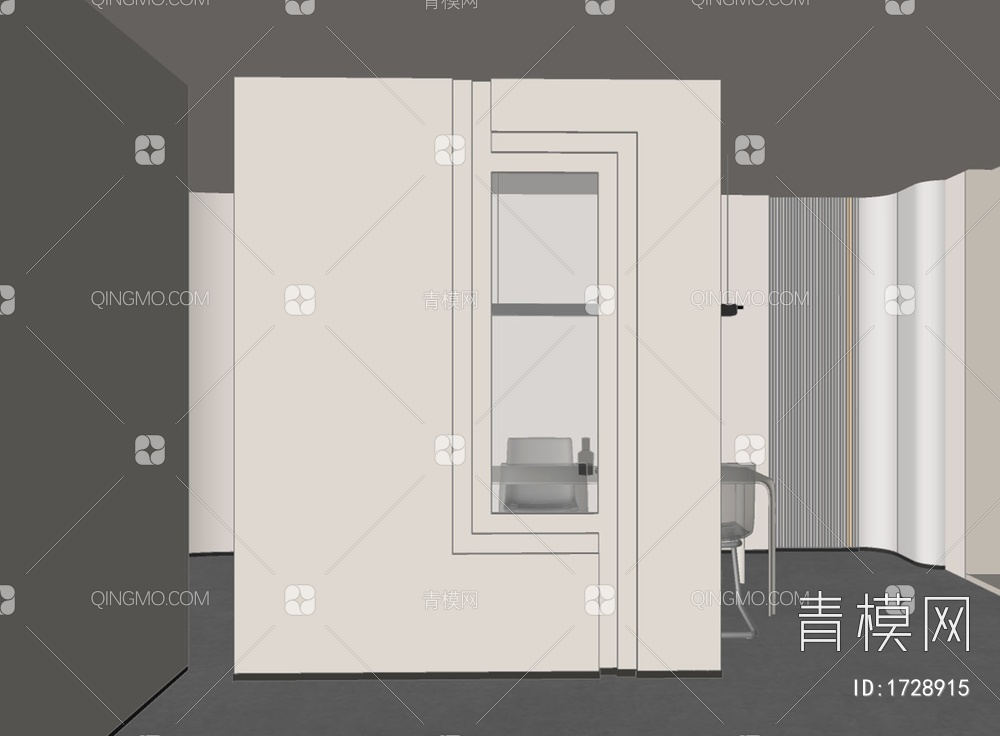 玄关墙 隔断SU模型下载【ID:1728915】