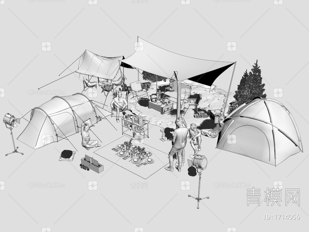 露天帐篷3D模型下载【ID:1714056】