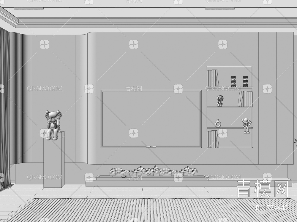 电视背景墙3D模型下载【ID:1724445】