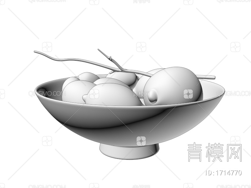 陶瓷器皿 芒果 果盘3D模型下载【ID:1714770】
