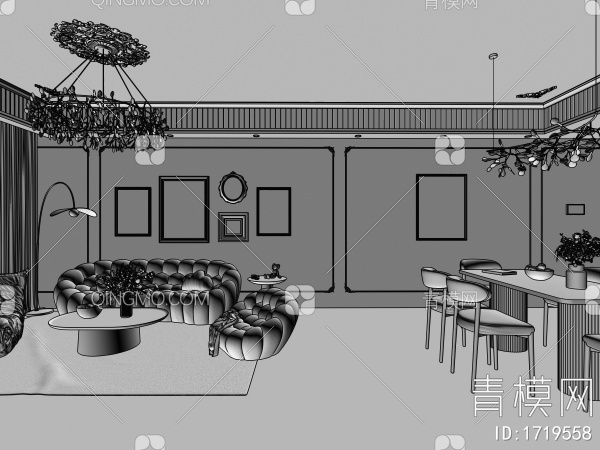 客餐厅3D模型下载【ID:1719558】