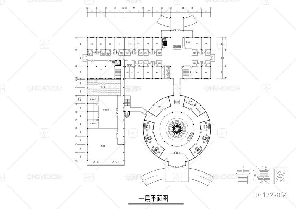 酒店各层平面布置图【ID:1729866】