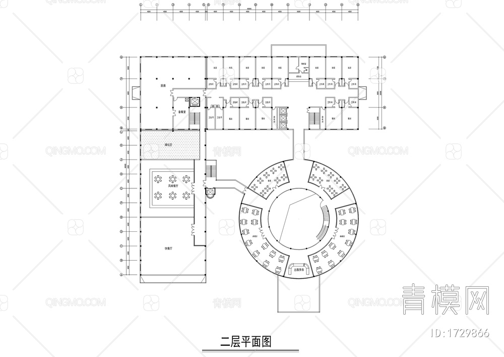 酒店各层平面布置图【ID:1729866】