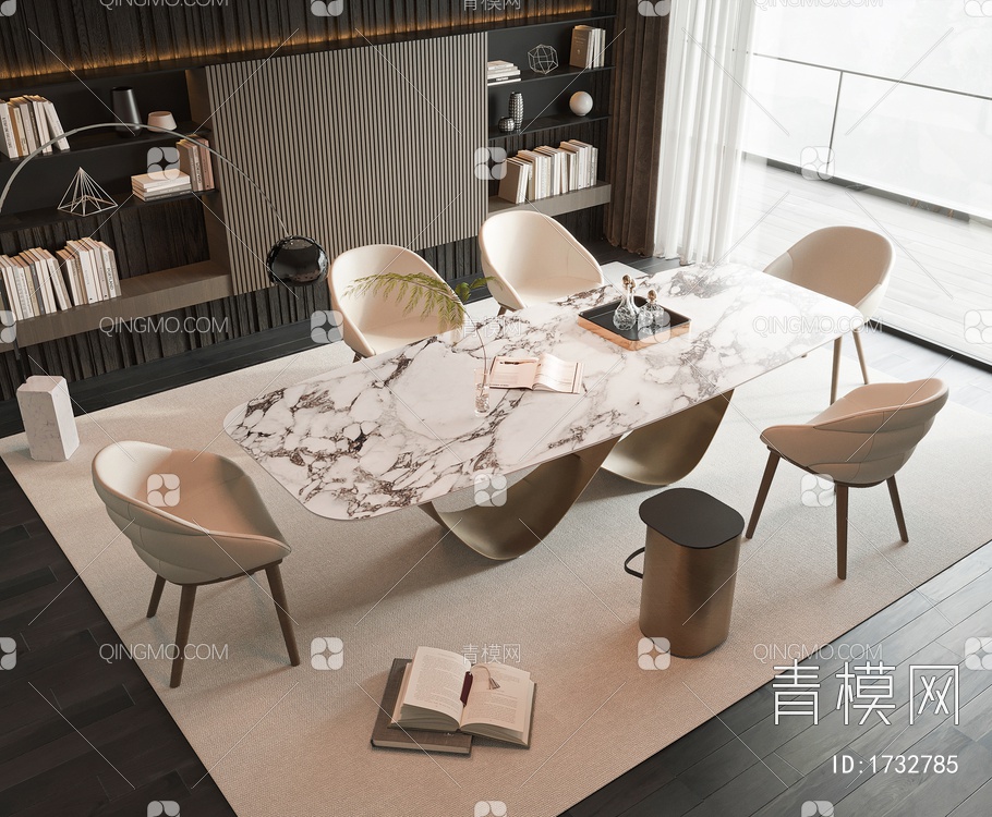 餐桌椅组合3D模型下载【ID:1732785】