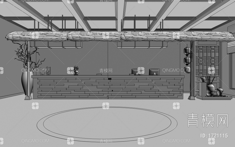 少数民族民宿前台3D模型下载【ID:1776984】