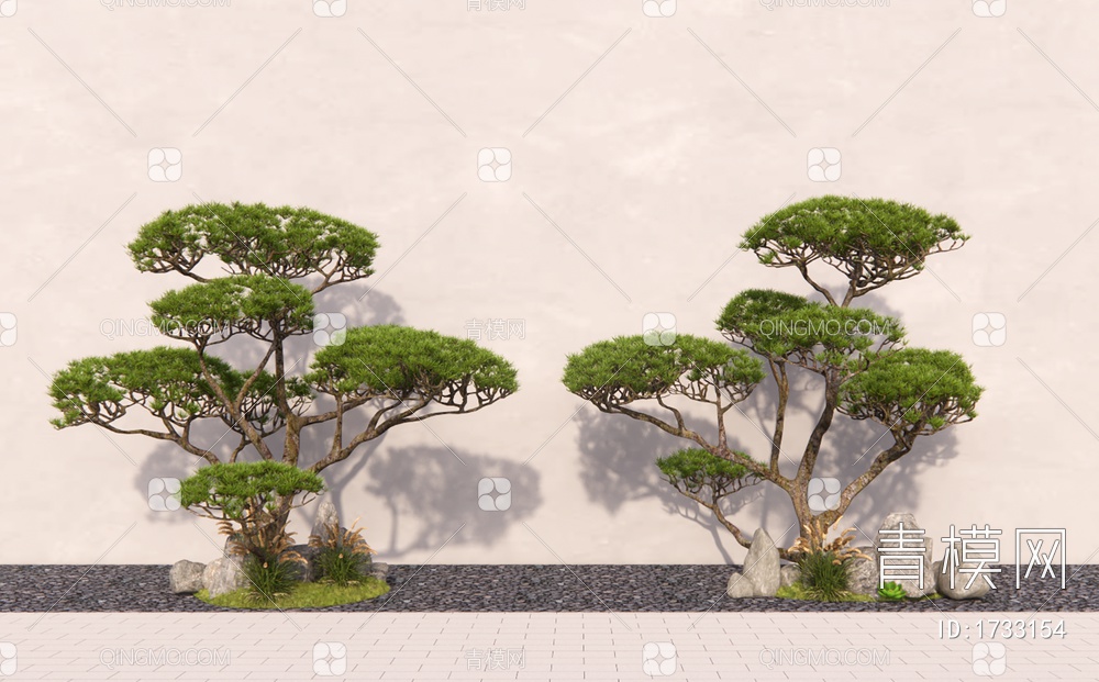 景观庭院造型树SU模型下载【ID:1733154】