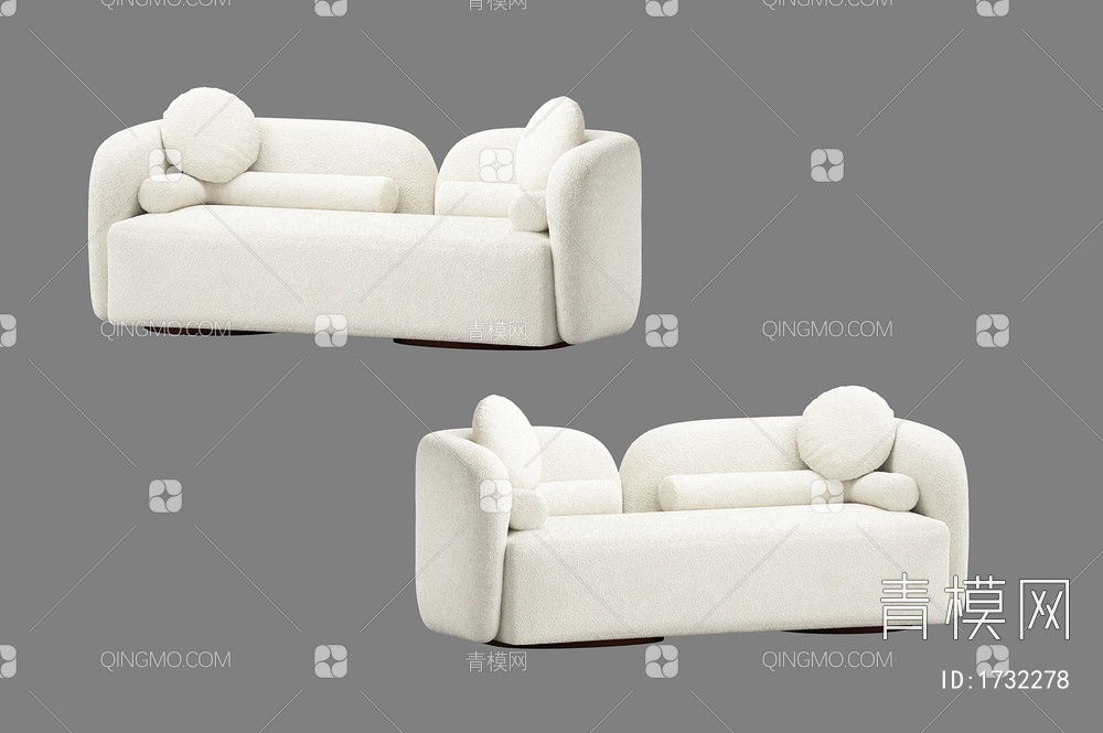 客厅双人沙发3D模型下载【ID:1732278】