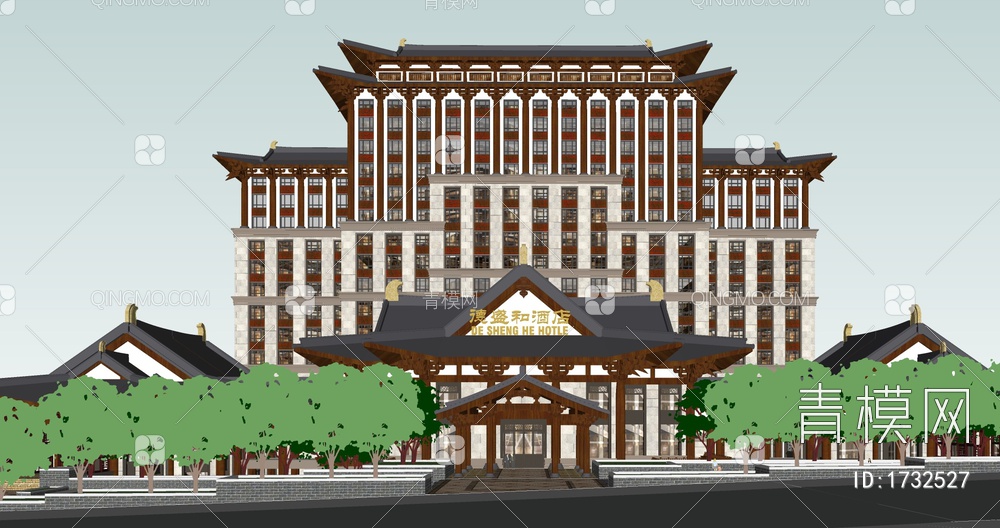 宋代商业高层酒店SU模型下载【ID:1732527】