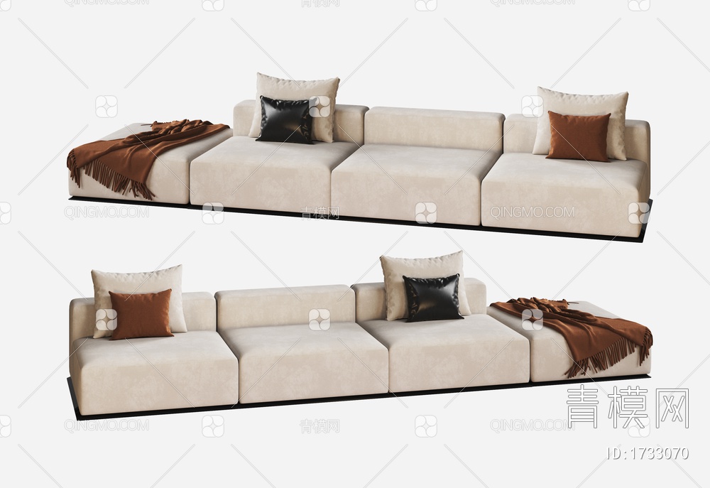 多人沙发3D模型下载【ID:1733070】
