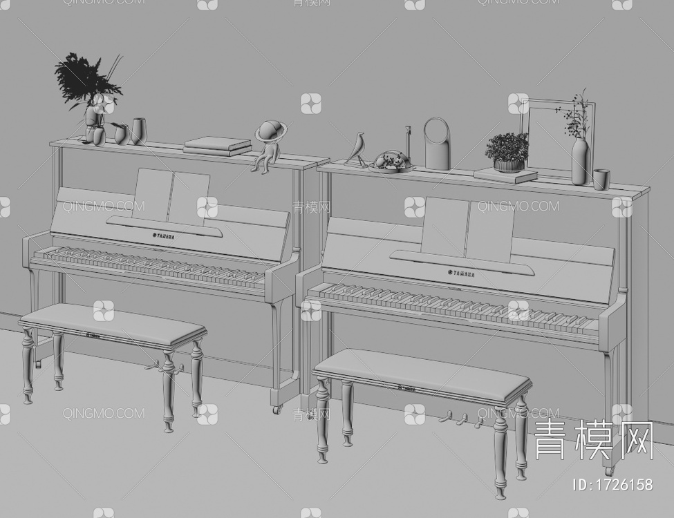 钢琴3D模型下载【ID:1726158】