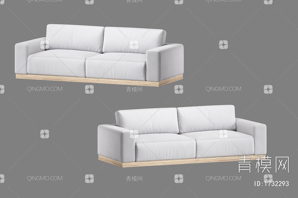 双人沙发3D模型下载【ID:1732293】