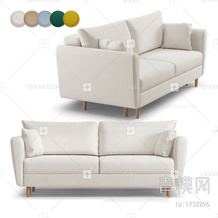双人沙发3D模型下载【ID:1732296】