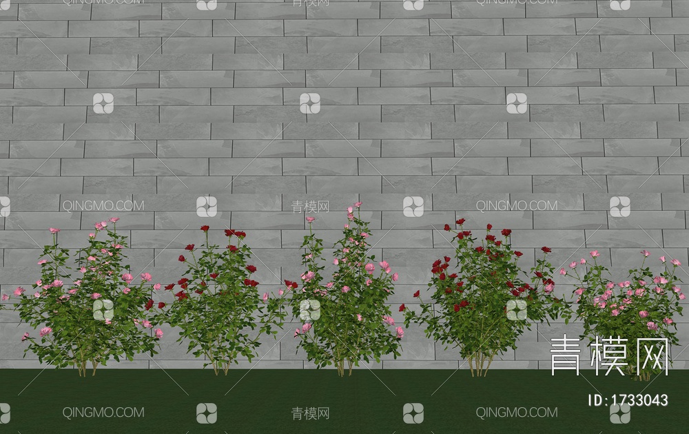 灌木花卉月季SU模型下载【ID:1733043】