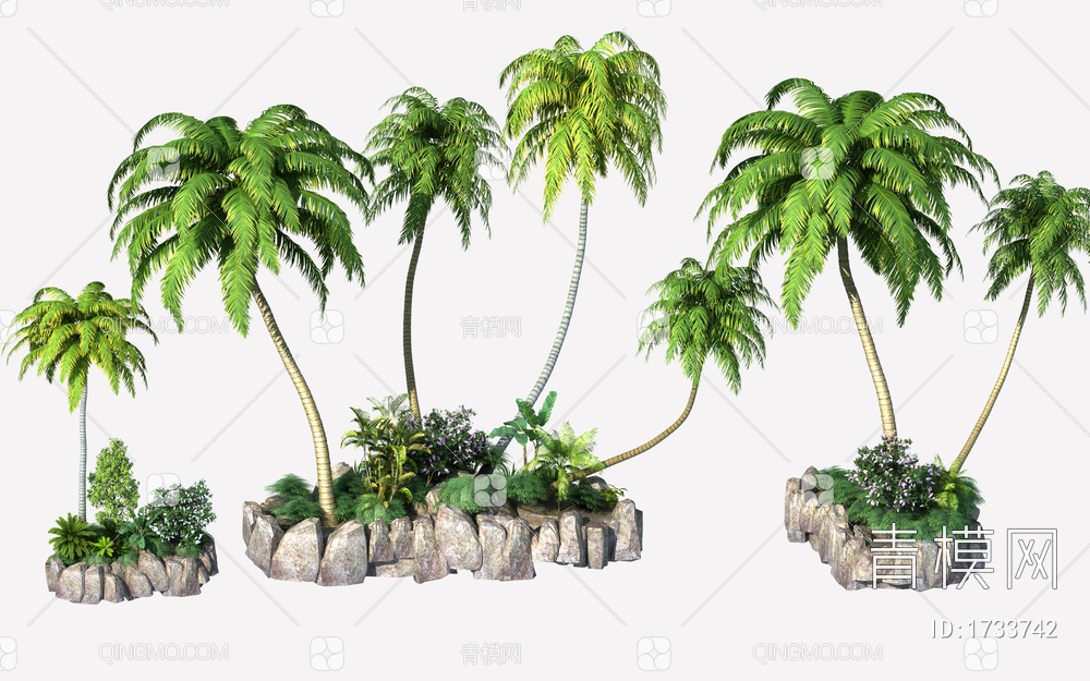 热带椰子树3D模型下载【ID:1733742】
