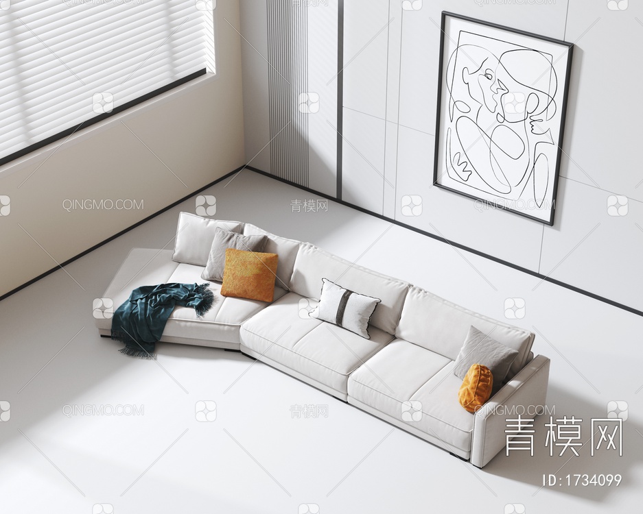 多人沙发3D模型下载【ID:1734099】