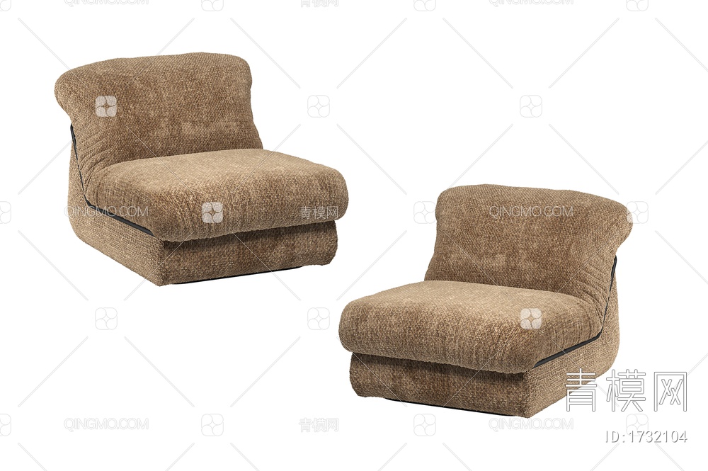休闲单人沙发3D模型下载【ID:1732104】