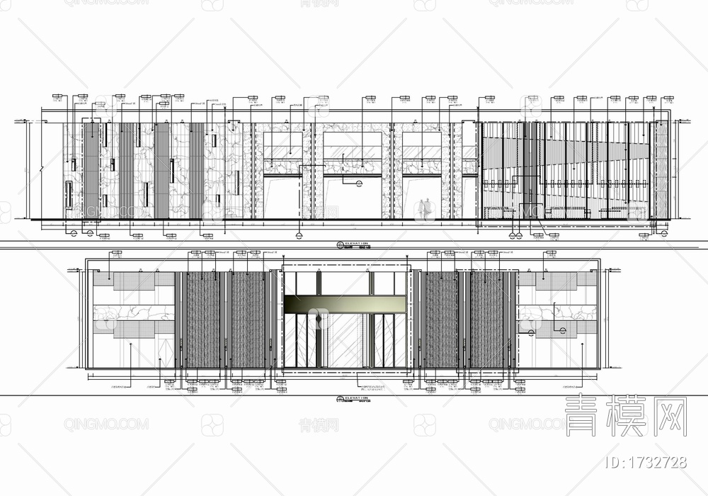 酒店大堂及大堂吧室内施工图 公区 电梯厅 接待大堂  大堂吧 贵宾接待【ID:1732728】