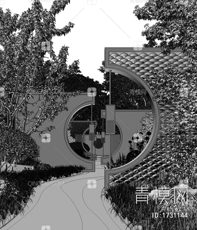 庭院景观3D模型下载【ID:1731144】